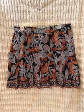 Chico’s Black & Rust Printed Pleated Women's Skirt